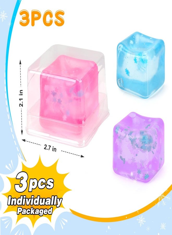 Gretex Ice Cube Fidget Toy for All Ages: 3 Pack Soft Cubes Sensory Fidget Ice Cube Stress Ball Squishy Cube Stress Relief Toys for Kids, Teens and Adults Party Favors, Birthday Gift for Kids Age 3+ - Image 2
